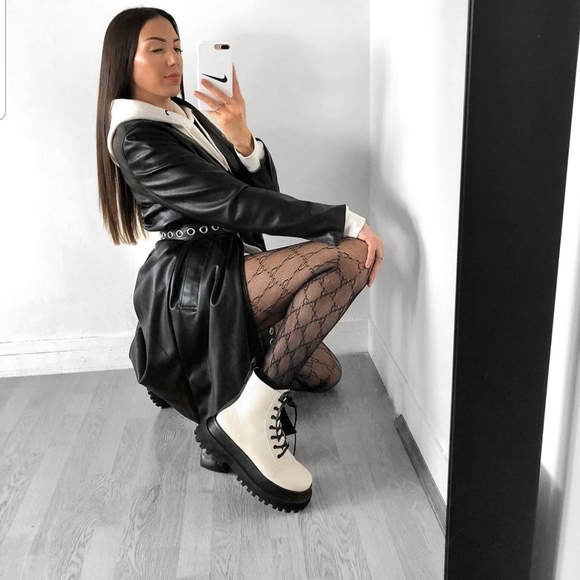 flat leather lace up ankle boots